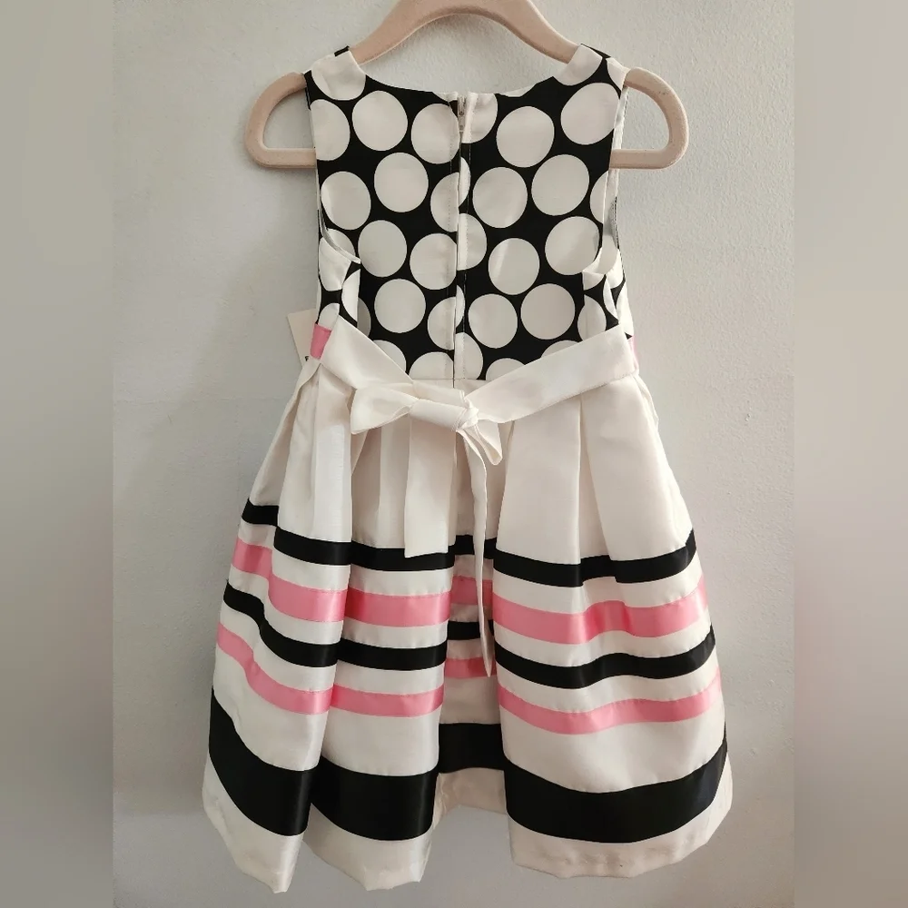Rare Editions Polka Dot and Striped Girl's Dress; Size 3T, NWT - Picture 5 of 7